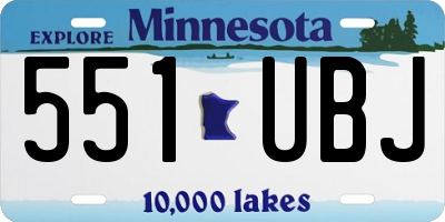 MN license plate 551UBJ