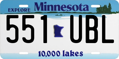 MN license plate 551UBL