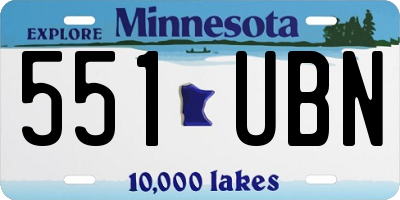 MN license plate 551UBN
