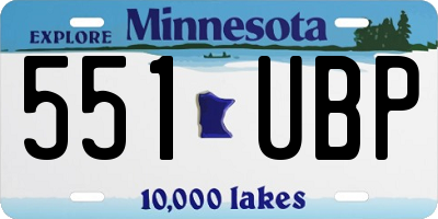 MN license plate 551UBP