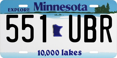 MN license plate 551UBR