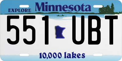 MN license plate 551UBT