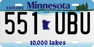 MN license plate 551UBU