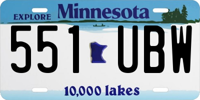 MN license plate 551UBW