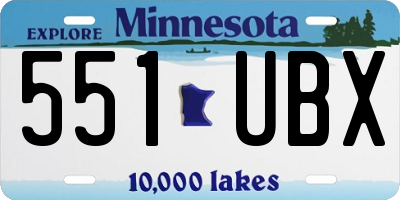 MN license plate 551UBX