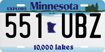 MN license plate 551UBZ