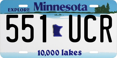 MN license plate 551UCR