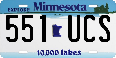 MN license plate 551UCS