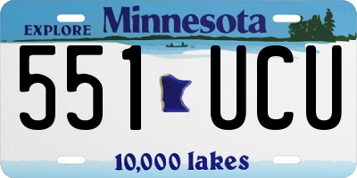 MN license plate 551UCU