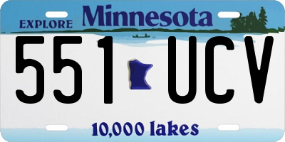 MN license plate 551UCV