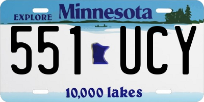 MN license plate 551UCY