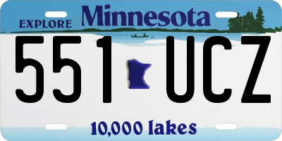 MN license plate 551UCZ