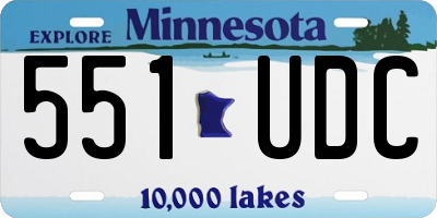 MN license plate 551UDC