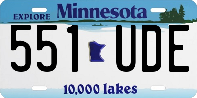 MN license plate 551UDE