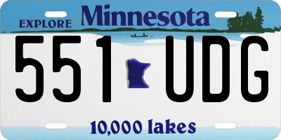 MN license plate 551UDG