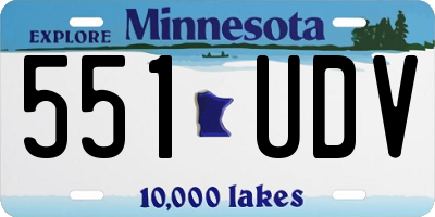 MN license plate 551UDV