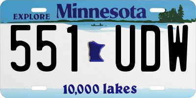 MN license plate 551UDW