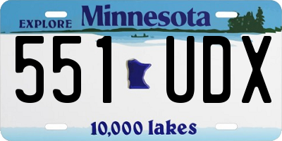 MN license plate 551UDX