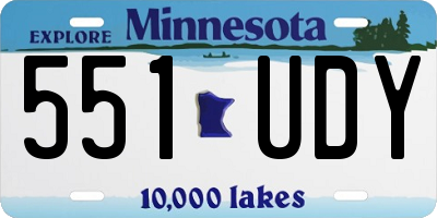 MN license plate 551UDY