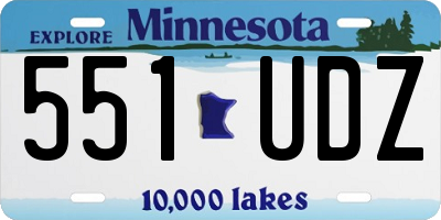 MN license plate 551UDZ