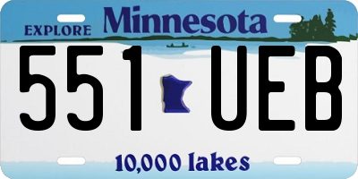 MN license plate 551UEB