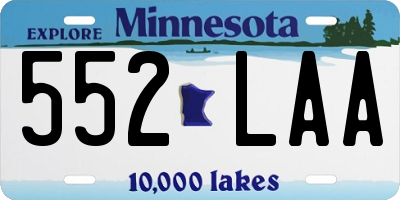 MN license plate 552LAA