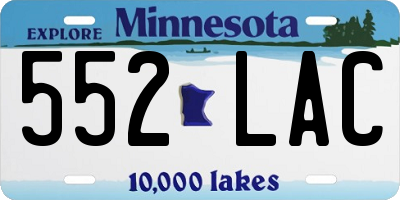 MN license plate 552LAC