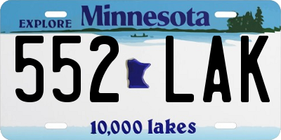 MN license plate 552LAK