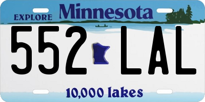 MN license plate 552LAL