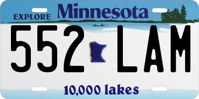 MN license plate 552LAM