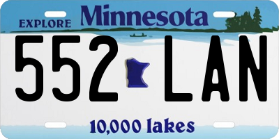 MN license plate 552LAN