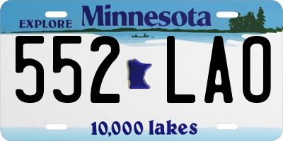 MN license plate 552LAO