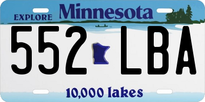 MN license plate 552LBA