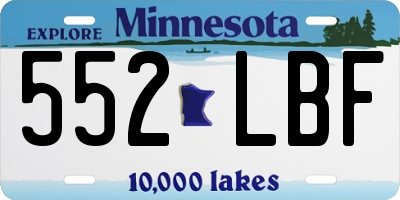 MN license plate 552LBF