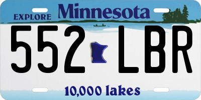 MN license plate 552LBR