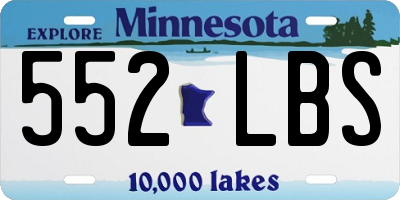 MN license plate 552LBS