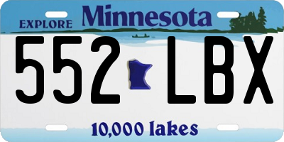 MN license plate 552LBX