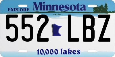 MN license plate 552LBZ