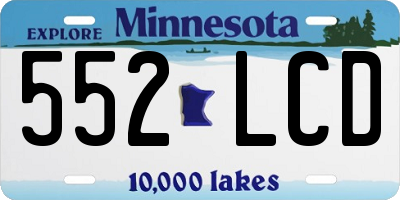 MN license plate 552LCD