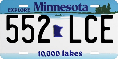 MN license plate 552LCE