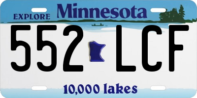 MN license plate 552LCF