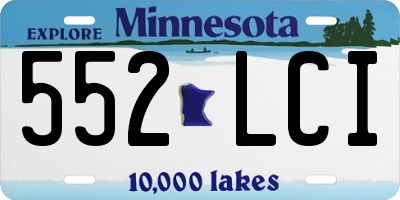 MN license plate 552LCI