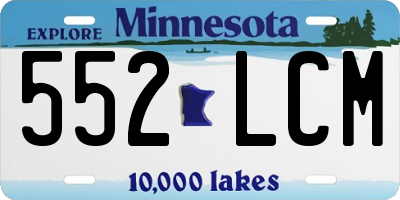 MN license plate 552LCM