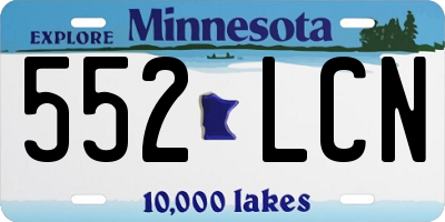 MN license plate 552LCN
