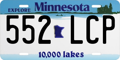 MN license plate 552LCP
