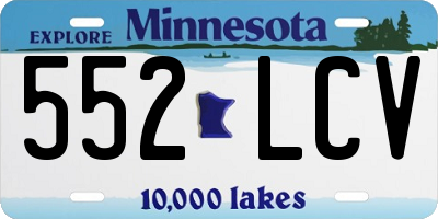 MN license plate 552LCV