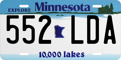 MN license plate 552LDA