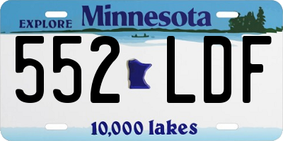 MN license plate 552LDF
