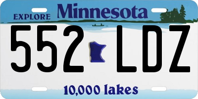 MN license plate 552LDZ