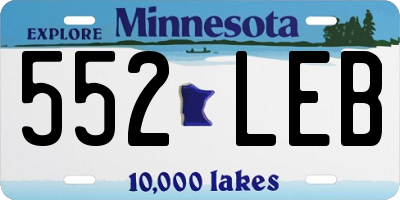 MN license plate 552LEB